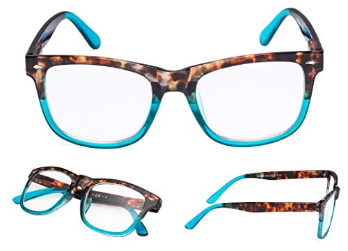 LUR READING GLASSES 3 pack Ladies Large Lens Stylish Readers for Women +0.75