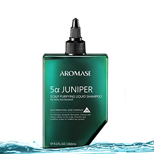 AROMASE 5Î± Juniper Scalp Purifying Liquid Shampoo, Award Winning Scalp Exfoliator Ideal for Dandruff, Psoriasis, Dermatitis, Dry & Sensitive Scalp, Oily hair, Scalp Cleanser (9.1 Fl Oz)