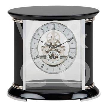 Widdop and CoWILLIAM PIANO FINISH WOODEN SKELETON MANTEL CLOCK PRODUCT CODE: W2658