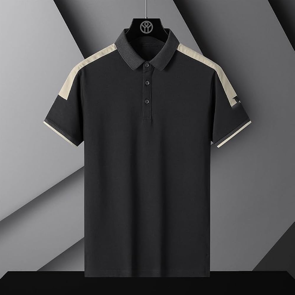 Amazon.com: Men' Business Polo Shirt Stitching Color Contrast