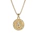 Produktbild AILUOR Unisex St Christopher Medaille Patron Der Reisenden Katholischen Schutz-Anhänger-Halskette, Silber Ton Andachts Anhänger Mit Gebet Card Schmuck Gold Einstellbar
