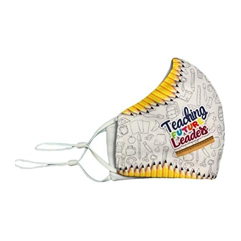 Teaching Leaders Teachers Face Mask Must NY | Reusable Cover | Breathable with Filter Slot | Inside Layer Cotton 100% | Men Women | Back to School White Cover