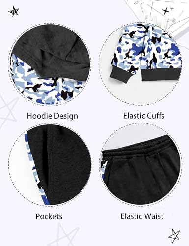 Image of Boys Clothes Fall Winter Outfits Camouflage Long Sleeve Hoodie and Pants 2PC Kids Clothes Boys for 5-14 Years