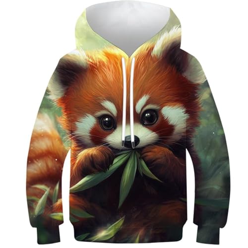 Sweat panda roux pull à capuche enfant manches longues style streetwear