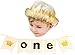 Wild Gold Pleather Fur Crown with "one" Birthday Party Banner Set Cake Smash