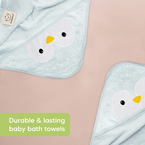 Keababies Baby Hooded Towel - Bamboo Baby Towel Organic Bamboo Towel - Infant Towels - Large Bamboo Hooded Towel - Baby Bath Towel With Hood For Girls, Babies, Newborn Boys, Toddler (Penguin) #TOP4