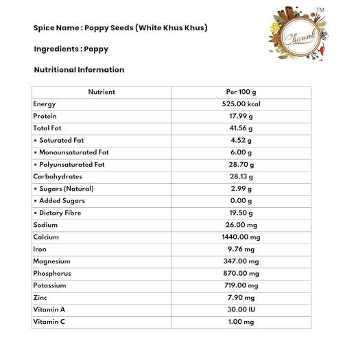 Image of CHOUNK NATURAL WHITE POPPY SEEDS - 200 g (100 grams x 2 Packets) | No Coating | No Wash | Khus Khus | Khas Khas | Posta Dana | Khaskhas