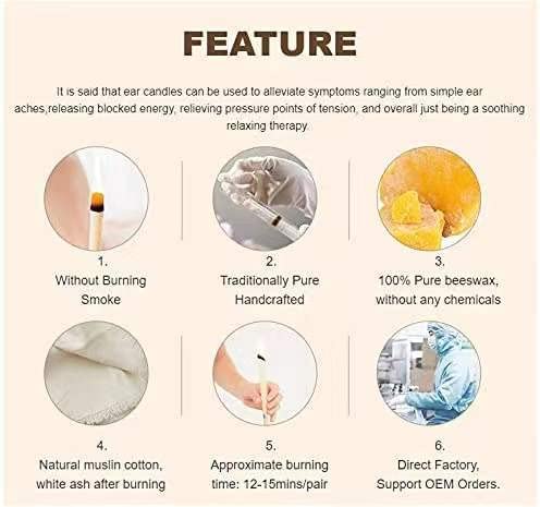 image for Generic 20 Pack Beeswax Ear Candles Natural Ear Candles Wax Removal, E