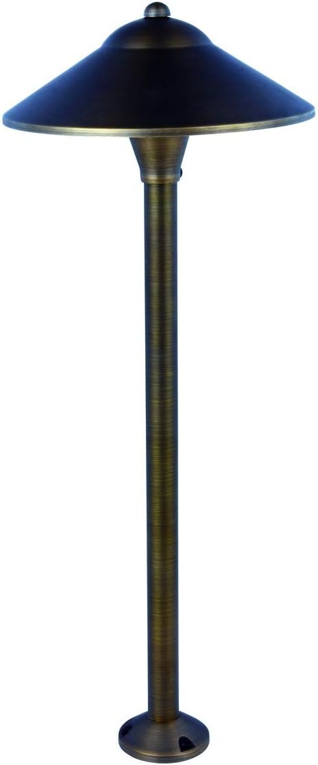 Elitco Lighting P800 Landscape-Spotlights Path Light D9" H24"Antique Brassincludes Stakeg4 Halogen 20W(Light Source Not Included)