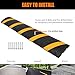 Recycled Rubber Speed Bump 6 ft 2Pack - Industrial-Grade for Asphalt, Temporary Use for Driveways, Durable Rubber Design, Ideal for Neighborhood Roads (6 ft 2pcs with caps)