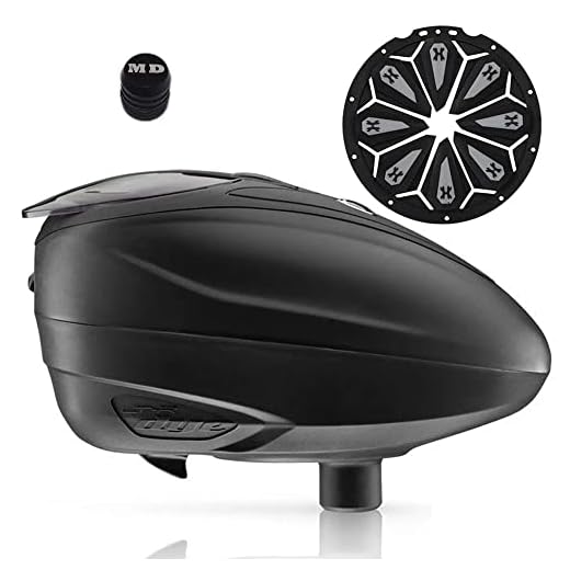 Maddog Dye LT-R Electronic Paintball Loader with HK Army Epic Speed Feed and HPA Paintball Tank Fill Nipple Protector Accessory Package - Black LT-R + Stealth SF