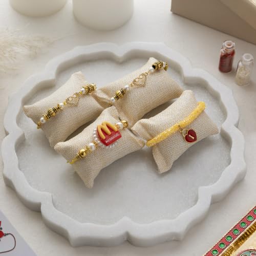 Image of Premium Handmade Designer Rakhi Set for Brother and Bhabhi Adjustable Couple Rakhi with Roli Chawal & Nariyal