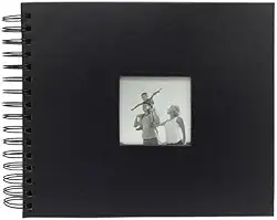 Álbum De Fotos Scrapbook 20x23 Livro De Assinaturas Cor:Preto