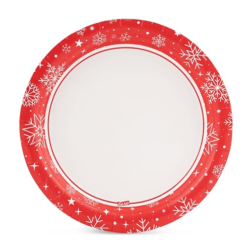 Assiettes en carton robustes micro-ondes vaisselle jetable rouge 17cm - 4