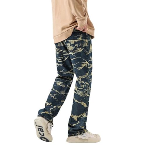 Jeans Pants Trousers Denim Spring and Autumn Street Niche Design Embossed Washed Classic Wide Leg