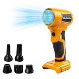 Cordless Leaf Blower for Dewalt 18/20V, Portable Dust Cleaner Handheld Brushless Blowers 130000 RPM with Adjustable Speed & 5 Nozzles for Patio Room Home Cleaning Camping (No Battery)