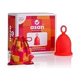Asan Coupe Menstruelle   Cup Menstruelle Facile à Insérer et à Retirer, Design Anneau Dédié, Silicone Médical, Conçu aux États Unis (Flux léger/Moyen)