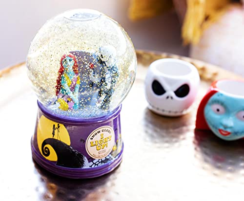 Disney The Nightmare Before Christmas Jack & Sally Light-Up Snow Globe With Swirling Glitter Display | Precious Keepsake, Gifts And Collectibles, Home Decor For Kids Room Essentials | 6 Inches Tall #TOP2