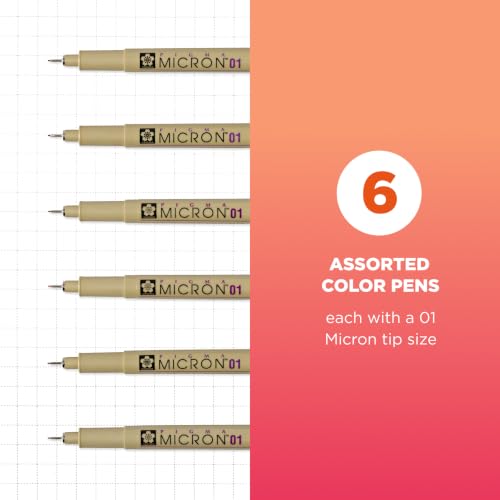 Image of SAKURA 30063 6-Piece Pigma Micron 01 Ink Pen Set,Blue