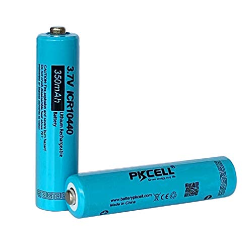10440 3.7V Rechargeable Battery Li ion 350mAh Button Top 2 Pack