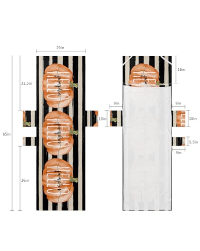 Hello Pumpkins Beach Lounge Chair Towel Cover, Soft Chaise Lounge Towel with Side Pockets Patio Pool Chairs Cover for Beach/Pool Sunbathing 29x85 Thanksgiving Fall Pumpkin Black White Striped