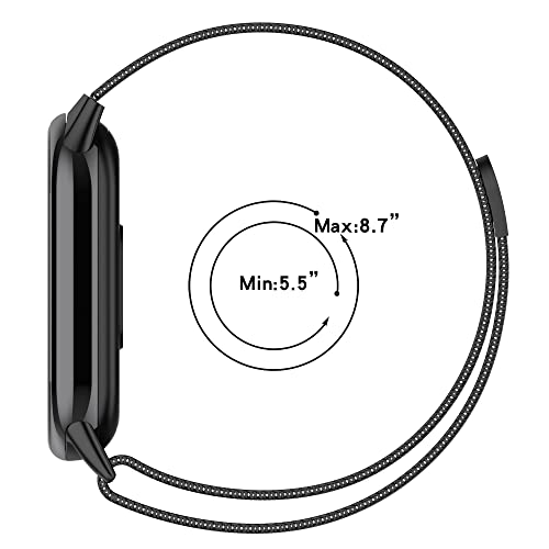 Milanese Magnetic Straps for Xiaomi Smart Band 10/9/8 Strap Men Women,Magnet Stainless Steel Mesh Metal Bracelet Adjustable Waterproof Replacement Sport Wristband Band for mi Band 10/9/8 - Image 4
