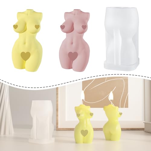 Resin Go Body Molds for Candle Making, 3D Female Moldes para Velas, Curvy Women Silicone Molds for Resin & Soap & Concrete & Gypsum & Aromatherapy Plaster, Wax Moulds for Melts