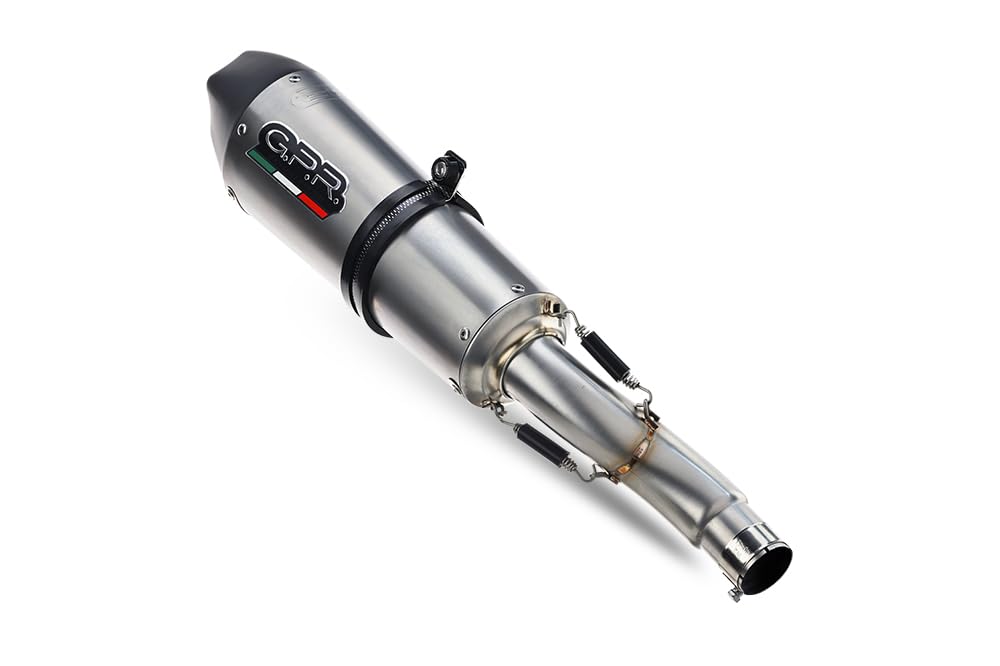 Scarico GPR compatibile con Yamaha Mt-03 2021-2023, GP Evo4 Titanium, Scarico omologato, silenziatore con db killer estraibile e raccordo specifico