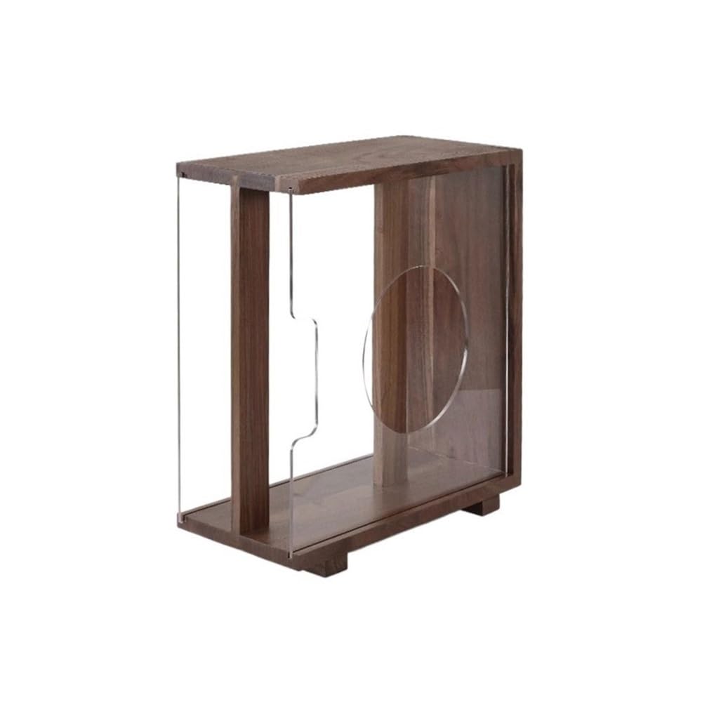 CHENGAIJIAN Cd Rack Desktop Creativity Wooden Vinyl Record Rack CD Album Box with Acrylic Pull-out Panel