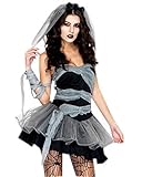  Fancyland Frauen Vampire Cosplay Geisterbraut Halloween Abendkleid Karneval Kostüm für Damen Einheitsgröße M/L