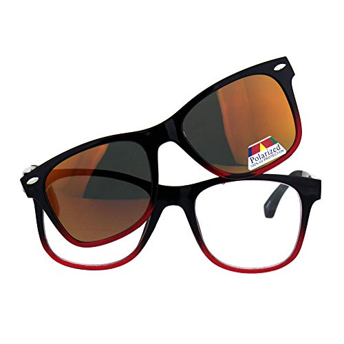 Pastl Reading Bifocal Lens Clear Glasses + Magnetic Polarized Sunglasses Orange +1.5 #TOP22