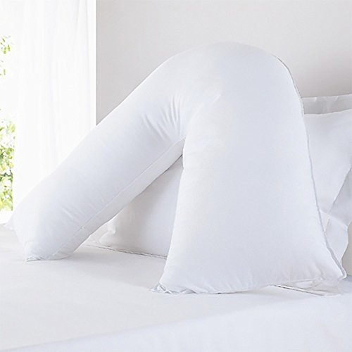 Hometex Almohada en V con relleno extra con funda blanca Cover