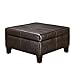 Dorel Living Faux Leather Square Storage Ottoman, Espresso