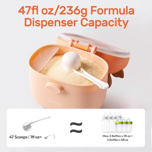Image of NCVI Baby Formula Dispenser On The Go, Formula Container To Go, Formula Holder for Travel, Outdoor Picnic with Baby Infant, Portable Container for Milk Powder, Snacks, Candy, Fruits (Brown Deer)