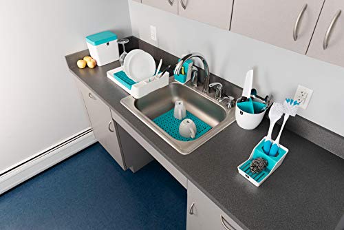 Crippa Kitchen Sink Protector Mat | Set of 2 Sink Mats for Porcelain Sink | Kitchen Sink Mats For Double Sink | Turquoise - Thumbnail 6