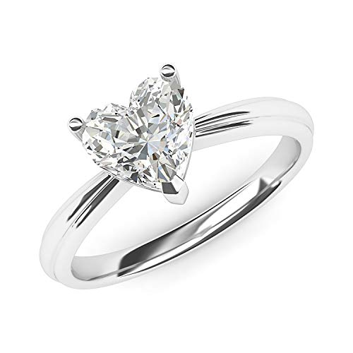 Sterling Silver Simulated Heart-shaped Diamond Engagement Ring Raised Shank Promise Bridal Ring2