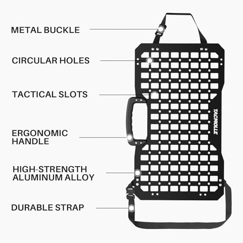 TACMOLLE Gun Rack with Rigid MOLLE Panel, Gun Rack for Truck Rifle Mount, Car Gun Mount with Rubber Strap Fits MOLLE Panels for Vehicles - Thumbnail 4