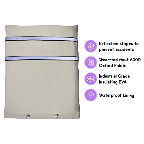 Backflow Preventer Protection, 16”W x 20”H Winter Cover, Insulated Cover Pouch for Irrigation Back flow Valve, Sprinkler Valves in Snow or Sun Exposure, Winterizing - Thumbnail 2