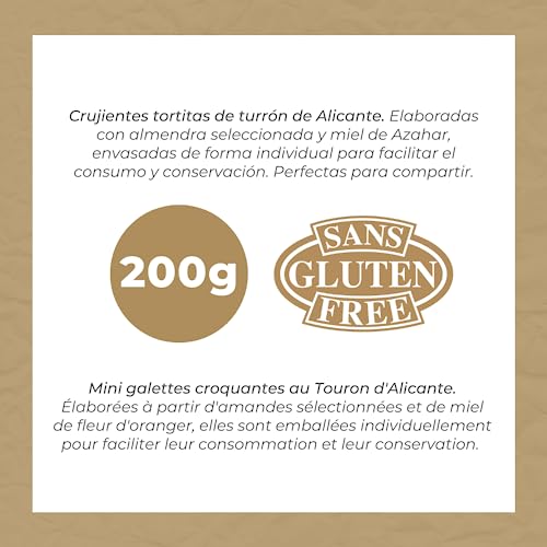 Miniatura 4 de 1880 - Tortitas De Turrón De Alicante Sin Gluten, Calidad Suprema, Típico Dulce Navideño, Receta Artesanal, 200g