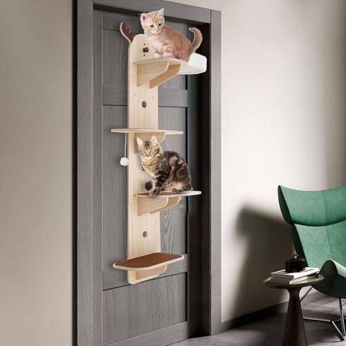 Árbol para Gatos de Puerta 4 Niveles Madera y Hierro miniatura 6