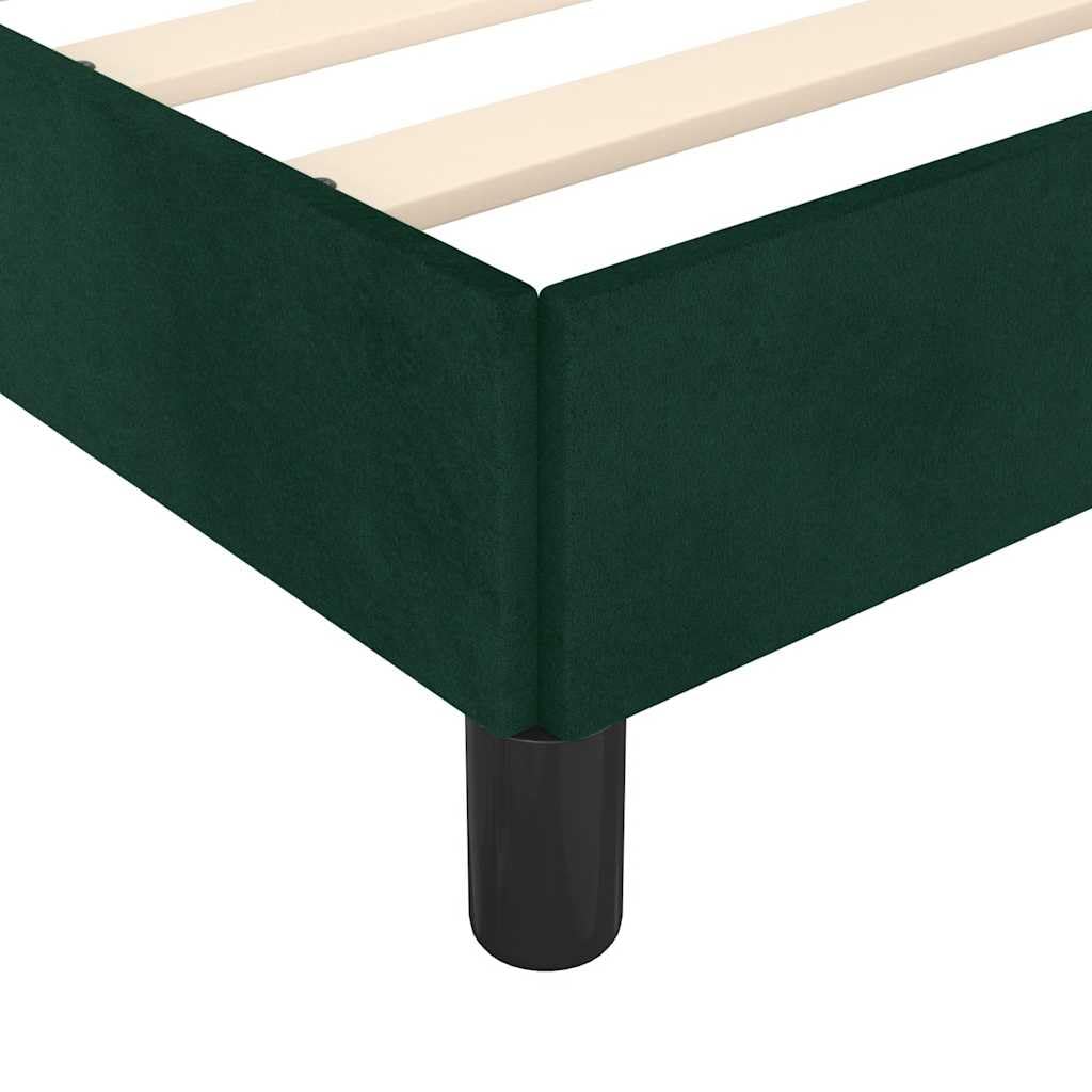 vidaXL Bettgestell mit Kopfteil Polsterbett Bett Bettrahmen Doppelbett Lattenrost Samtbett Schlafzimmermöbel Schlafzimmerbett Dunkelgrün 120x200cm Samt