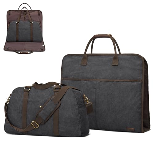 S-ZONE Borsa da viaggio in tela da viaggio per uomo e donna, 2 in 1, grande, da appendere nel fine...