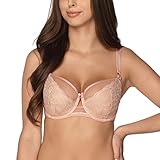 GAIA Dame Halbversteifter BH Spitze Netz Sinnlich Klassisch Subtil Elegant 1192 Amelia, Pink,65H