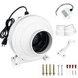MIDCVFRUN Dryer Vent Booster Fan with Pressure Switch for Automatic Activation, 4' Inline Exhaust Fan 260CFM High Air Volume, Ultra-Quiet Anti-Clog Design Efficiently Reducing Drying Time