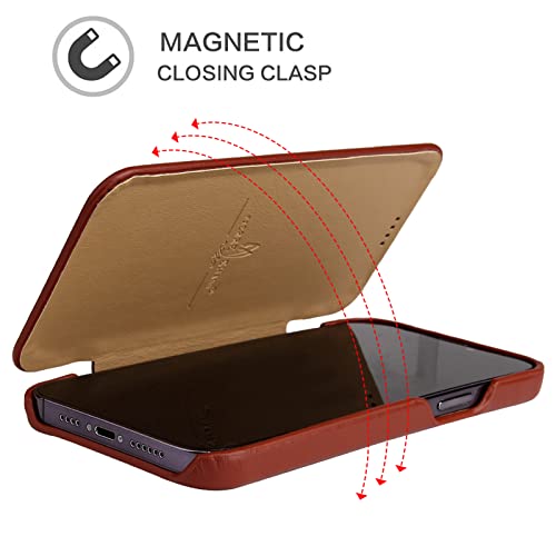 Étui iPhone 15 coque cuir véritable anti-rayure mince et robuste