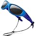 RIVBOS Rubber Kids Polarized Sunglasses With Strap Glasses shades for Boys Girls Baby and Children Age 3-10 RBK037 (Blue&blue)
