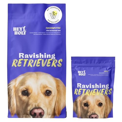 HEY HOLY Set 7 kg Trockenfutter & 1 x 200 g Snacks für Retriever 100% getreidefrei | Hundefutter & Leckerlis für ausgewachsene Retriever mit Lamm | Hochverträglich aus natürlichene Zutaten