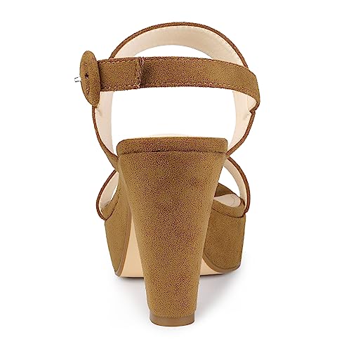 Image of Allegra K Women's Slingback Platform Heels Chunky High Heel Sandals