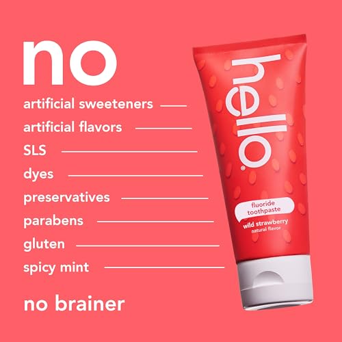 Image of hello Wild Strawberry Kids Toothpaste with Fluoride, Strawberry Toothpaste for Kids, Safe for Ages 2 and Up, Helps Prevent Cavities, Strengthen Enamel, and Polishes Teeth, ADA Approved, 3 Pack, 4.2 Oz