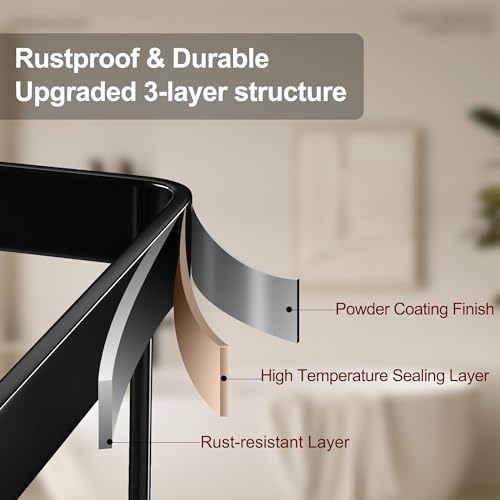 Image of iSTAR Stainless Steel Self Adhesive Multipurpose Bathroom Shelves with Hooks Wall Mount Storage Shelf Racks Bathroom Accessories Organizer, (Black,Powder Coated) Pack of 1